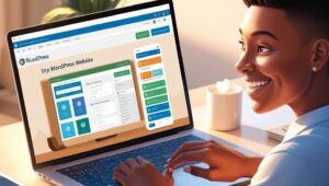 a blogger setting up a WordPress website